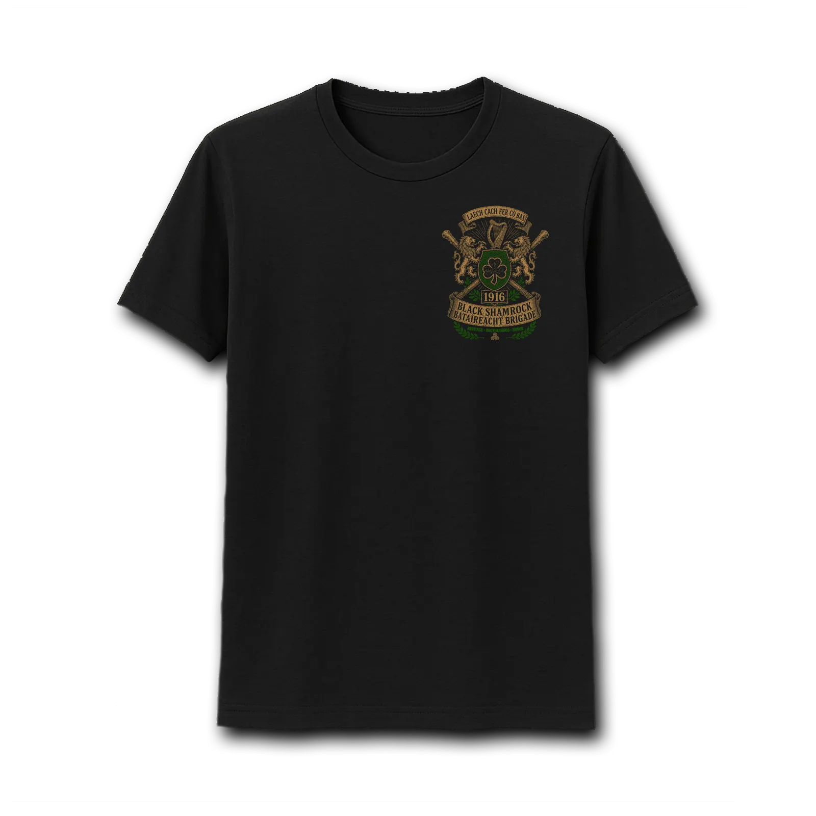 Black Shamrock Bataireacht Warrior T-Shirt - Image 2